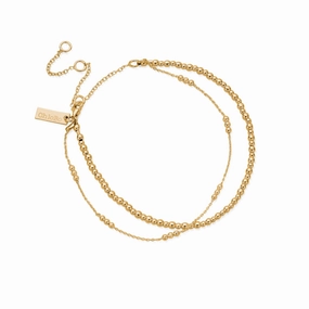 Chlobo Iconics Gold Plated Mini Cute Triple Bobble Chain Anklet