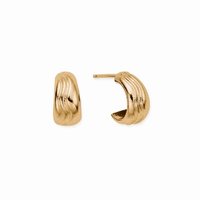 Chlobo Iconics Gold Plated Wave Huggie Hoop Earrings