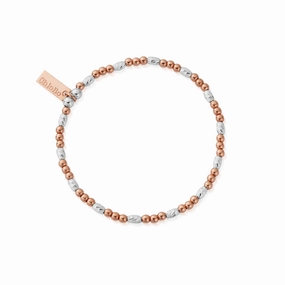 Chlobo Mixed Metal Rose Gold Plated and Silver Dainty Sparkle Bracelet D
