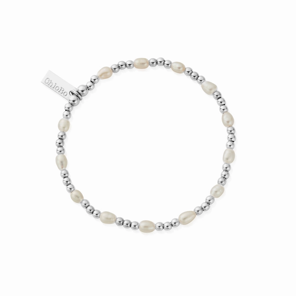 Chlobo Pearl Silver Cute Charm Bracelet
