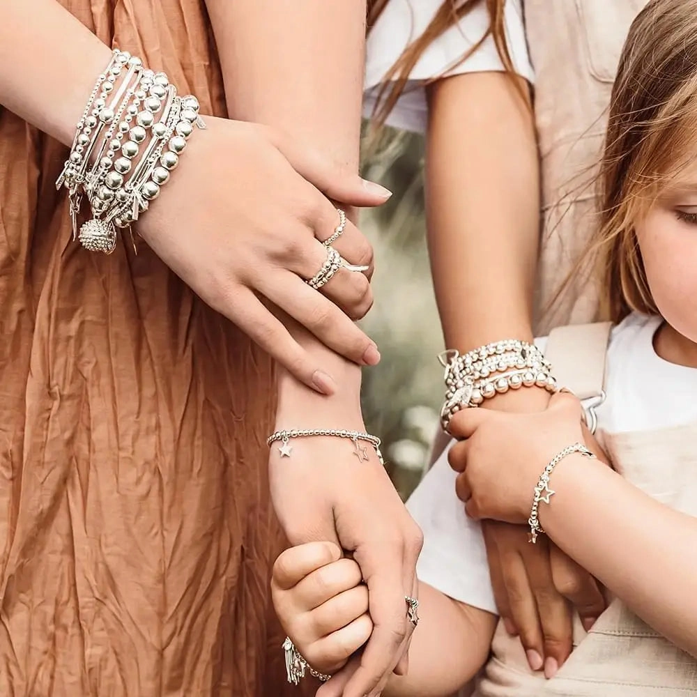 ChloBo Sterling Silver Children's Cute Charm Hamsa Hand Bracelet D