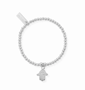 ChloBo Sterling Silver Children's Cute Charm Hamsa Hand Bracelet D