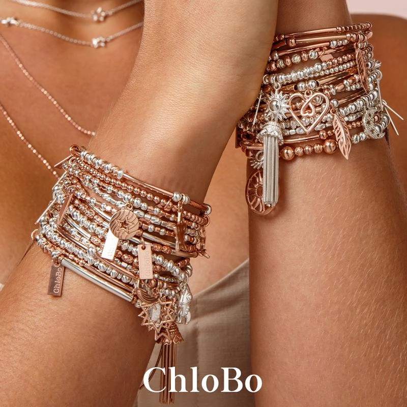 ChloBo Sterling Silver Didi Sparkle Starry Moon Bracelet
