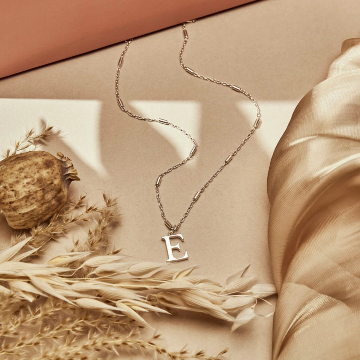 ChloBo Sterling Silver Gold Plated Initial Necklace E