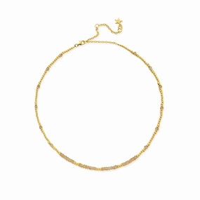 ChloBo Sterling Silver Gold Plated Soulful Rays Citrine Choker Necklace