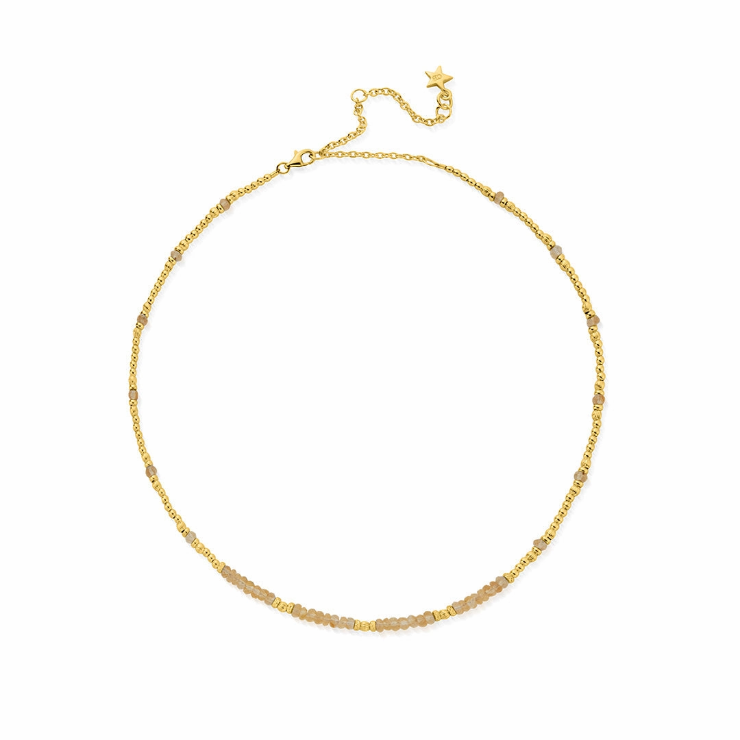 ChloBo Sterling Silver Gold Plated Soulful Rays Citrine Choker Necklace