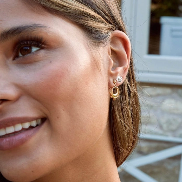 ChloBo Sterling Silver Half Moon Drop Earrings D