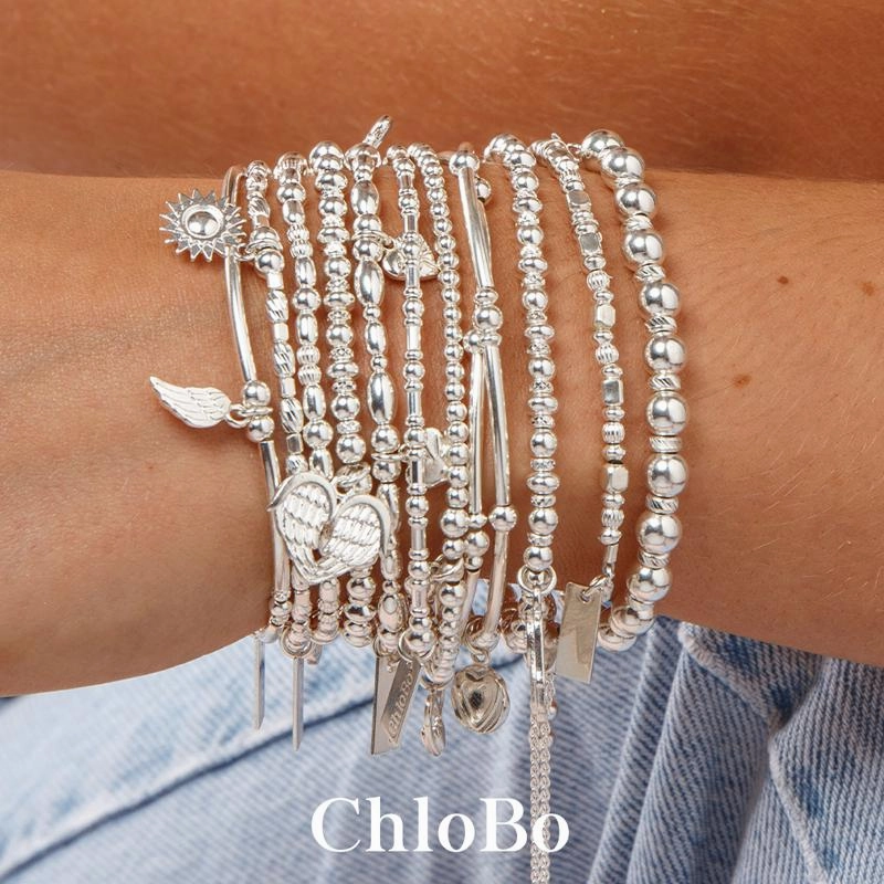 ChloBo Sterling Silver Mini Oval Disc Bracelet
