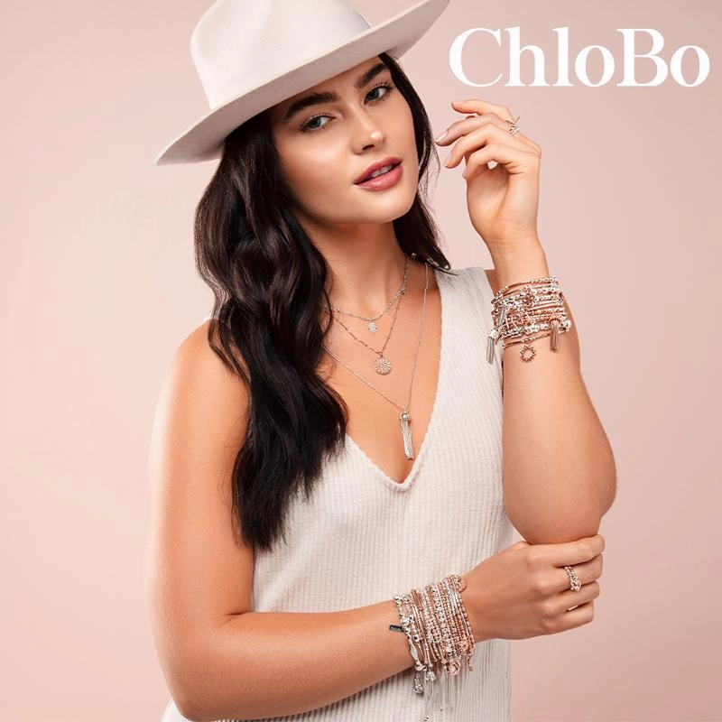 ChloBo Sterling Silver Rose Gold Plated Triple Star Bracelet