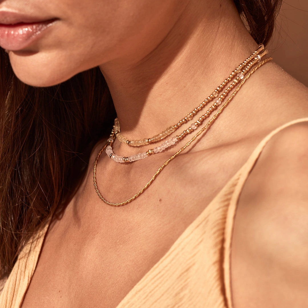 ChloBo Sterling Silver Summer Of Love Rose Quartz Choker Necklace