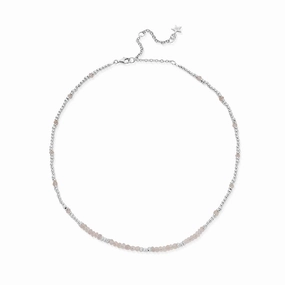 ChloBo Sterling Silver Summer Of Love Rose Quartz Choker Necklace