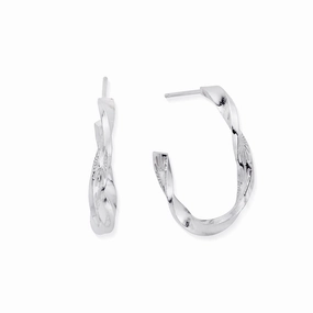 ChloBo Sterling Silver Sun Twisted Hoop Earrings