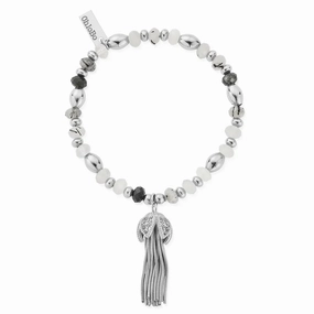 Chlobo Sterling Silver Tassel Of Joy Black Rutilated Quartz Bracelet