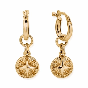 ChloBo Wandering Free Gold Plated Sterling Silver Tranquil Journey Small Hoops