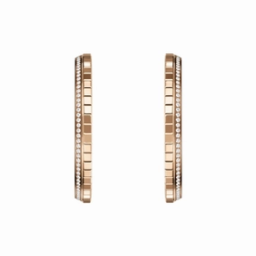 Chopard Ice Cube 18ct Rose Gold 0.66ct Diamond Large Hoop Earrings