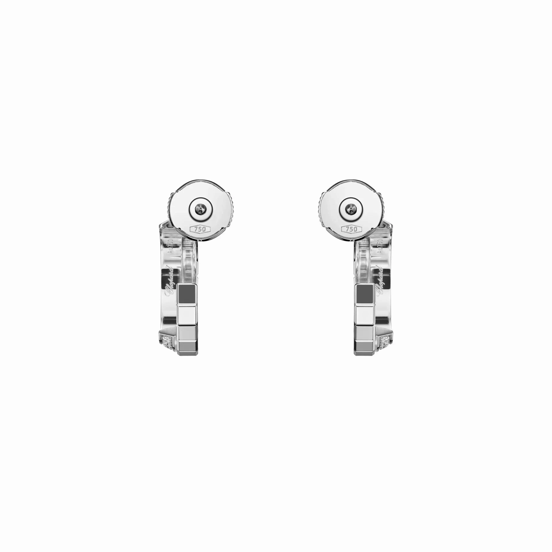 Chopard Ice Cube 18ct White Gold 0.24ct Diamond Hoop Earrings