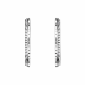 Chopard Ice Cube 18ct White Gold 0.66ct Diamond Large Hoop Earrings