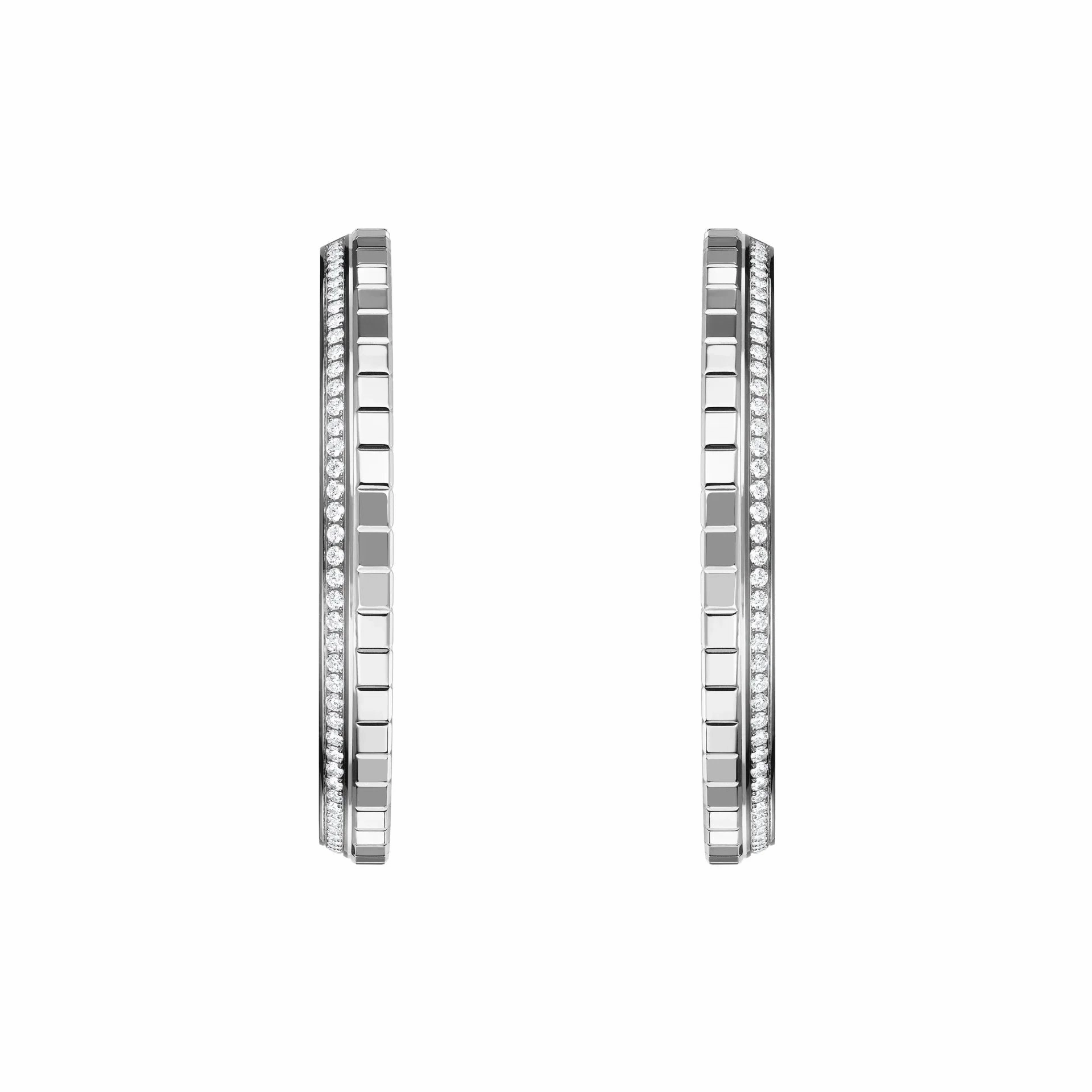 Chopard Ice Cube 18ct White Gold 0.66ct Diamond Large Hoop Earrings