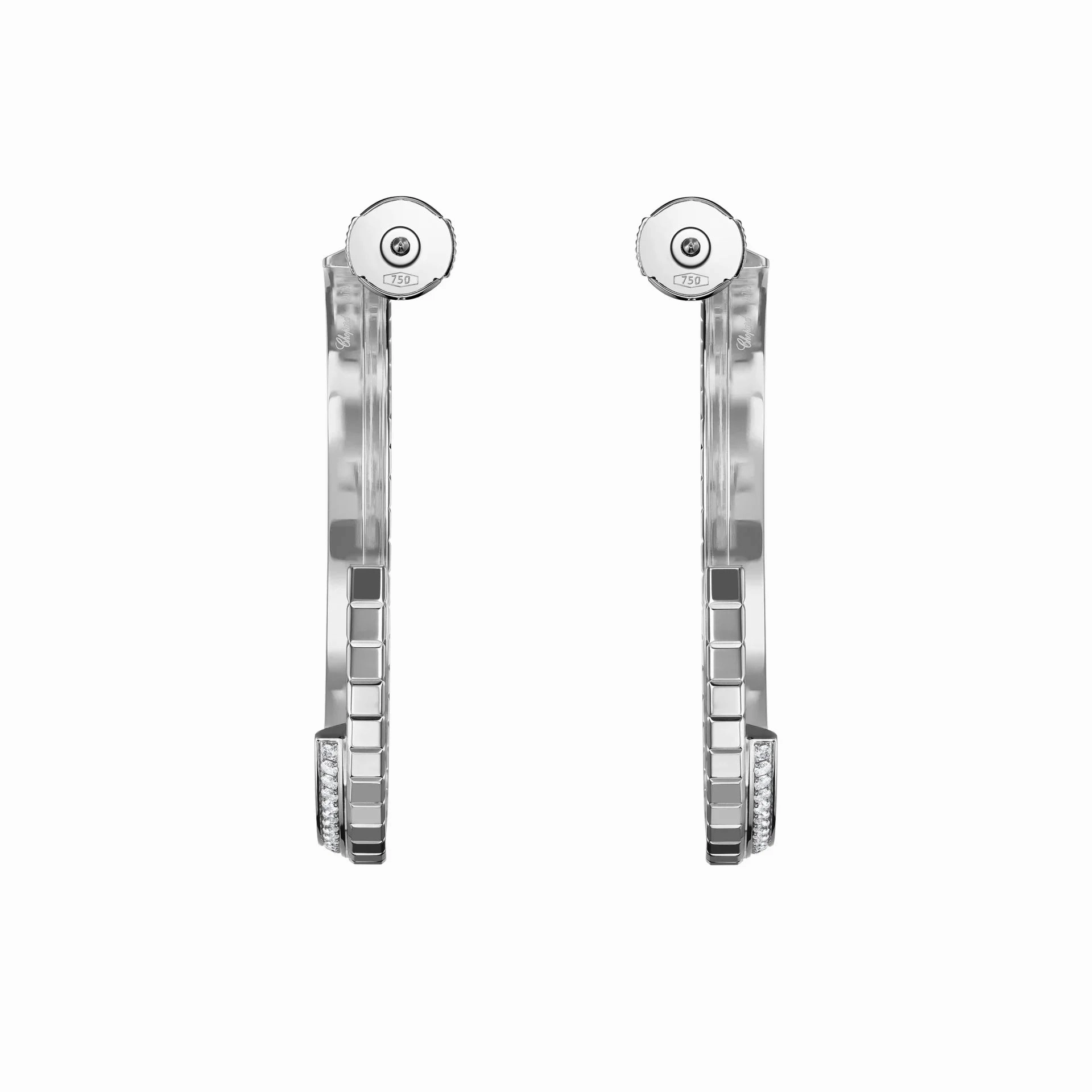 Chopard Ice Cube 18ct White Gold 0.66ct Diamond Large Hoop Earrings