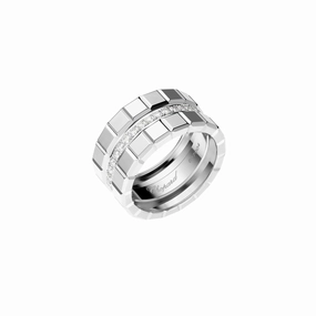 Chopard Ice Cube 18ct White Gold Diamond Double Wide Ring