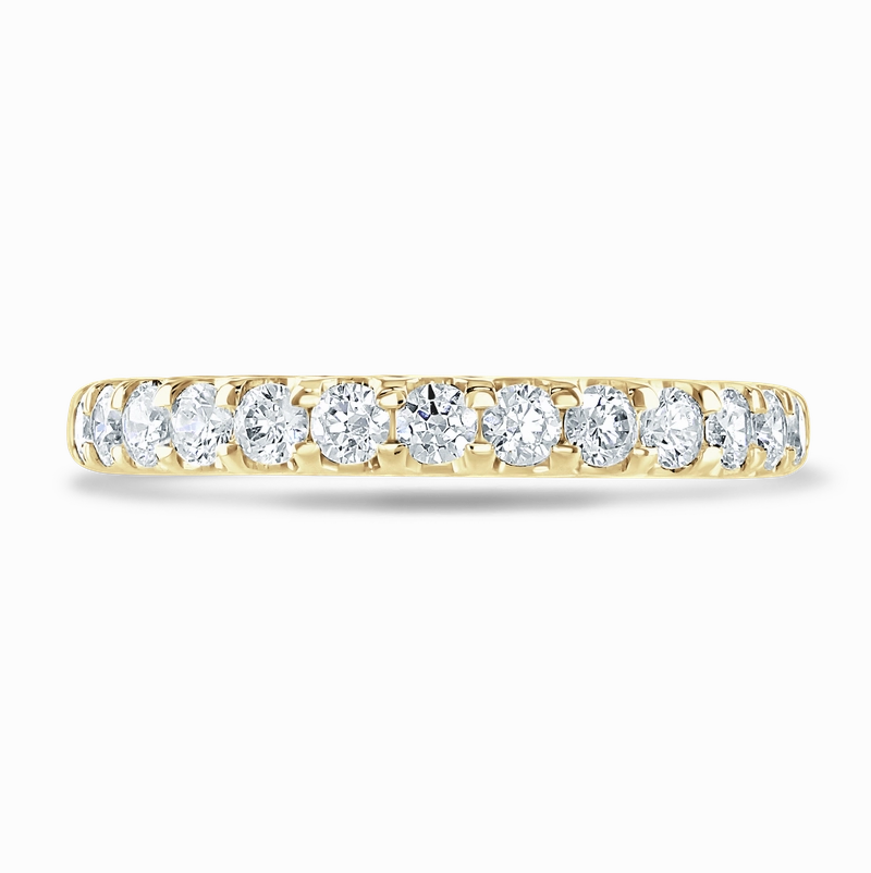 Claw Set Round Brilliant Cut Diamond Band In 18ct Yellow Gold