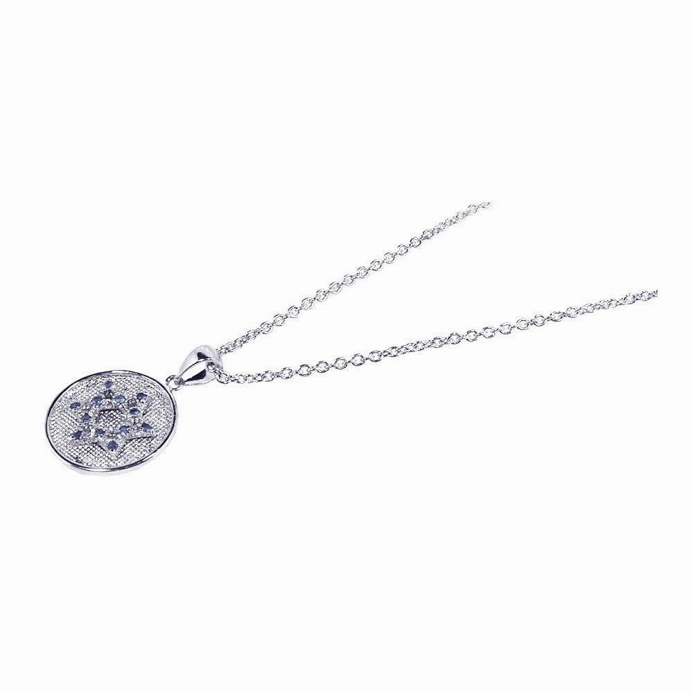 Clearance-Silver 925 Rhodium Plated CZ Star of David Pendant Necklace - STP00510