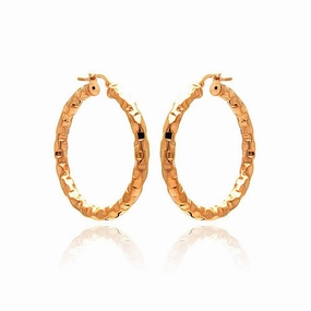 Clearance-Silver 925 Rose Gold Plated Oval Hoop Earrings - ITE00023RGP