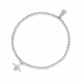 Clogau Affinity Sterling Silver Honey Bee Beaded Bracelet