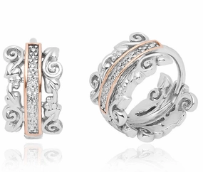 Clogau Am Byth Hoop Silver Earrings D