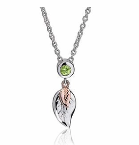 Clogau Awelon Sterling Silver Rose Gold Peridot Necklace