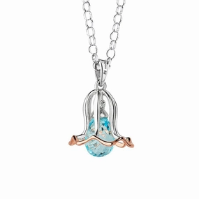 Clogau Bluebell Sterling Silver Blue Topaz Necklace D