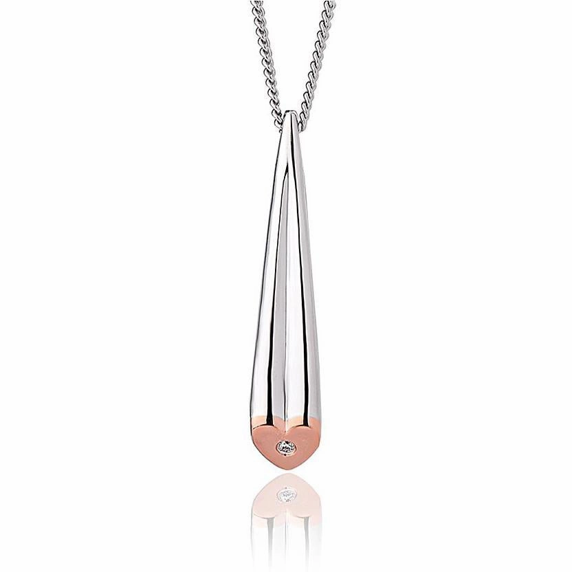 Clogau Cariad Sterling Silver Diamond Necklace D