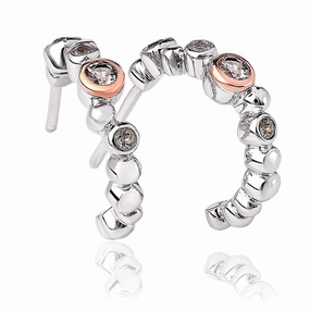 Clogau Celebration Sterling Silver Topaz Half Hoop Earrings