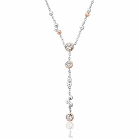 Clogau Celebration Sterling Silver White Topaz Beaded Drop Necklace D