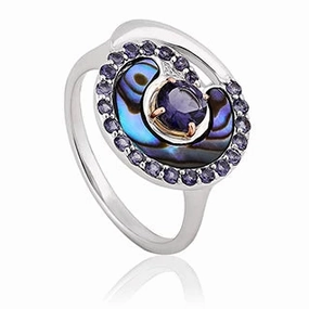 Clogau Ebb and Flow Sterling Silver Abalone Ring