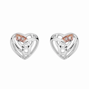 Clogau Eternal Love Sterling Silver Diamond Stud Earrings D
