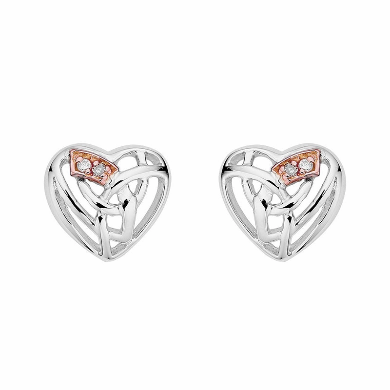 Clogau Eternal Love Sterling Silver Diamond Stud Earrings D