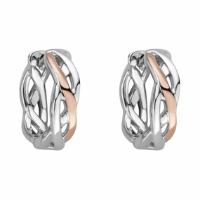 Clogau Eternal Love Sterling Silver Weave Creole Earrings D