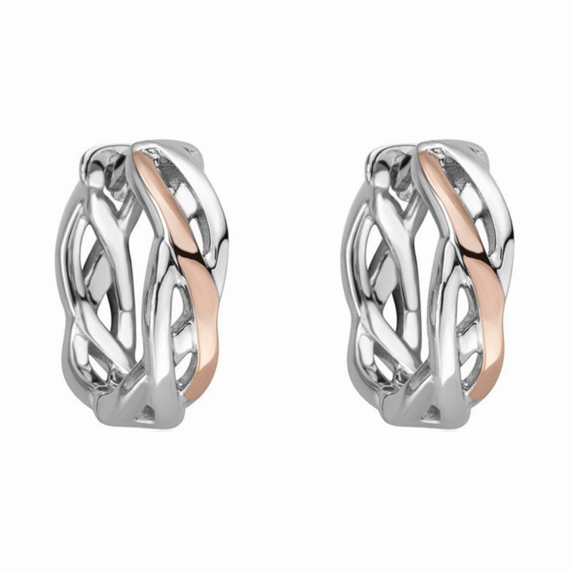Clogau Eternal Love Sterling Silver Weave Creole Earrings D