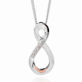 Clogau Eternity Sterling Silver Diamond Drop Necklace