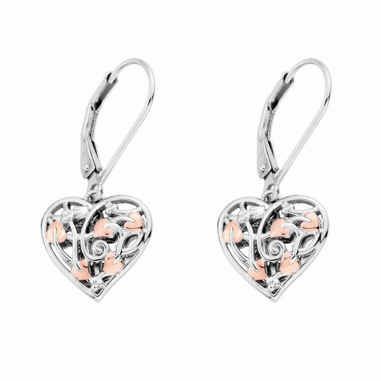 Clogau Fairy Sterling Silver Heart Drop Earrings D