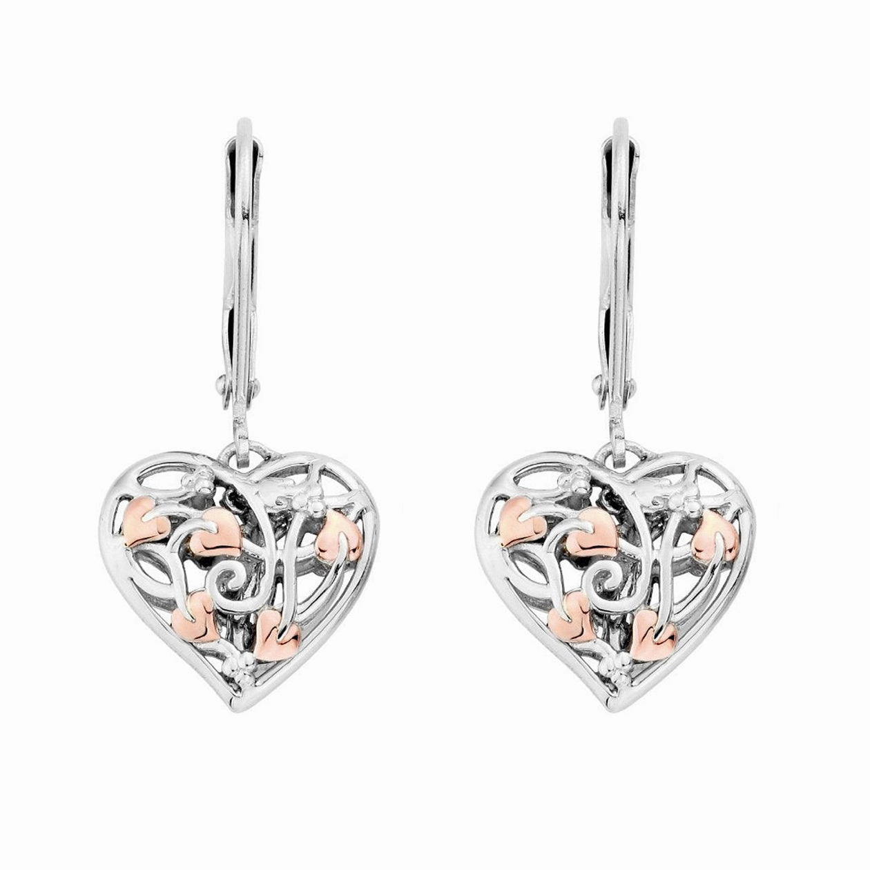 Clogau Fairy Sterling Silver Heart Drop Earrings D