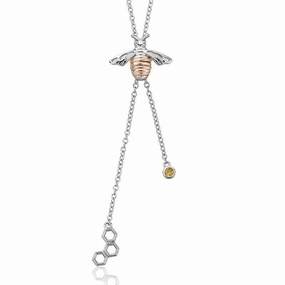 Clogau Honey Bee Sterling Silver Lariat Necklace D