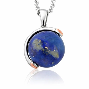 Clogau Journey Sterling Silver Lapiz Lazuli Globe Necklace