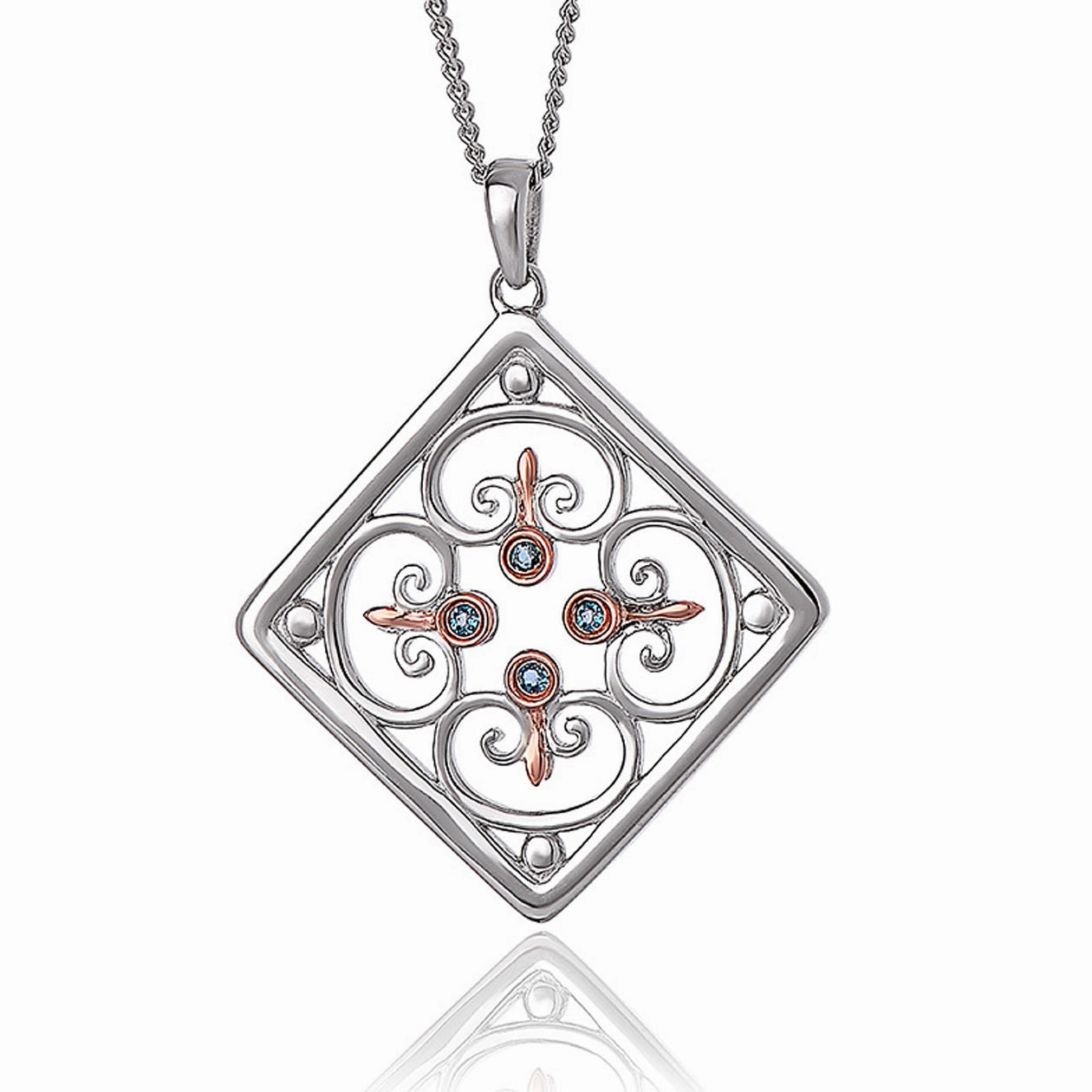 Clogau Kensington Palace Sterling Silver Topaz Necklace