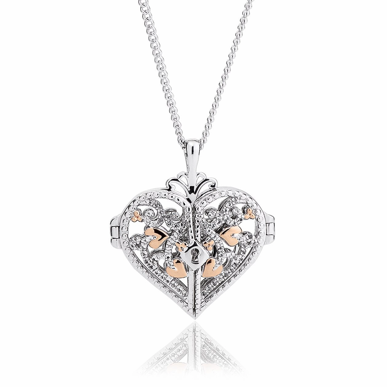 Clogau Kensington Sterling Silver Filigree Heart Locket D