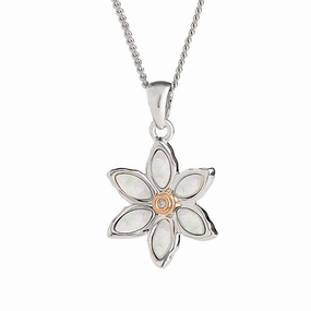 Clogau Lady Snowdon Sterling Silver Mother of Pearl Diamond Necklace D