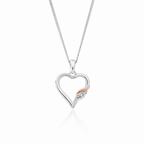 Clogau Past Present Future Heart Sterling Silver Necklace