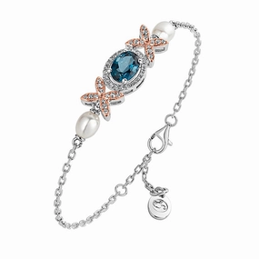 Clogau Queens Jubilee Superbloom London Blue Topaz Bracelet