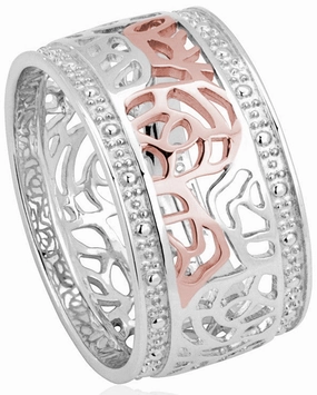 Clogau Royal Roses Silver Ring D